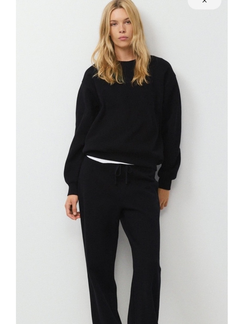 Aritzia black Cozy Sweatfleece Perfect Crew Fleece Sweatshirt XL